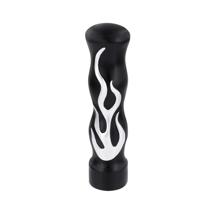 1/2" - 13 Thread On Flame Gearshift Knob - Black With Chrome Flame