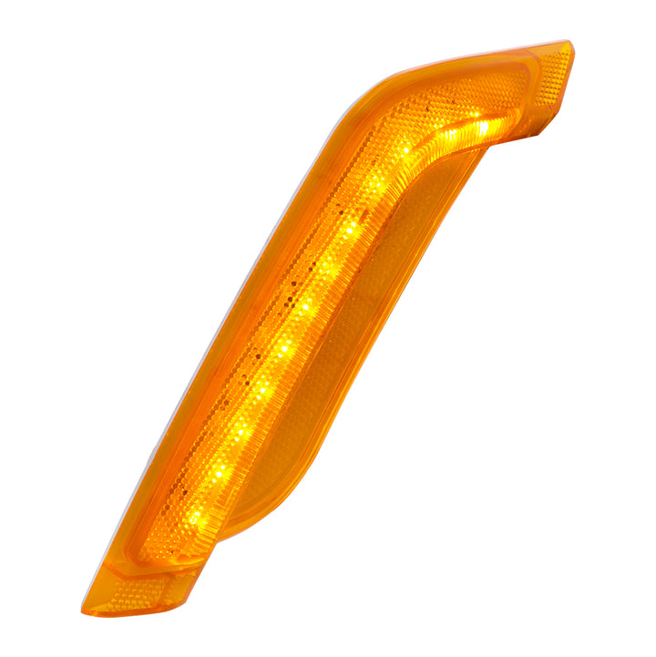 12 Amber LED Fender Turn Signal Light For Peterbilt 579 (2012-2021) &amp; 587 (2012-2018) - Driver, Amber Lens