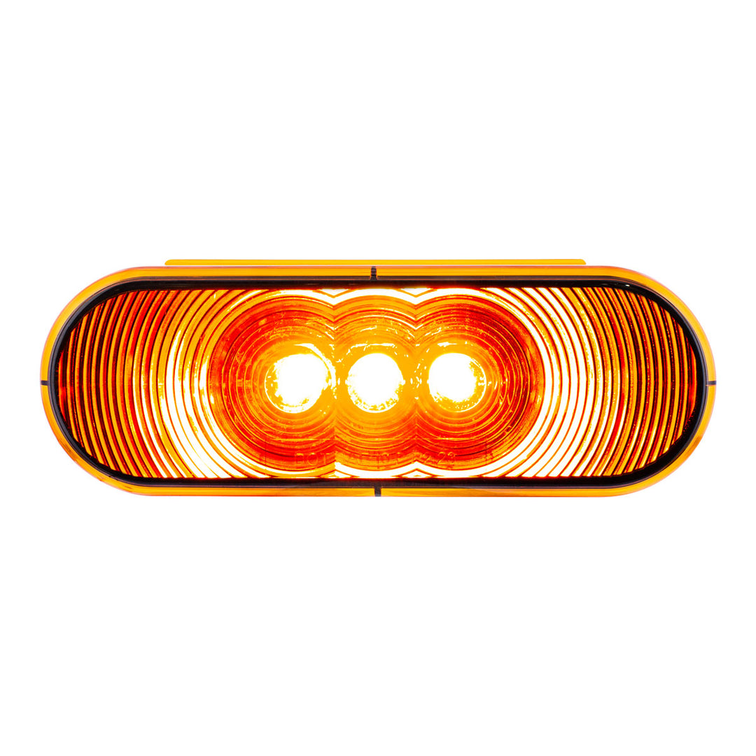 3 LED 6" Oval Light(Turn Signal) - Amber LED/Amber Lens