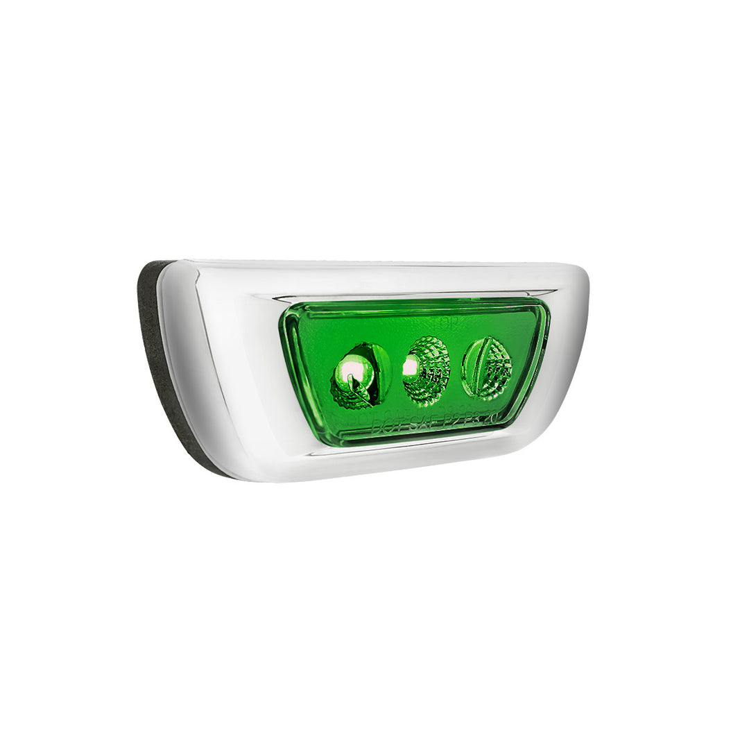 3 LED Double Fury Cab Light For 2013-2021 Kenworth T680 &amp; 2012-2021 Peterbilt 579 - Amber &amp; Green LED