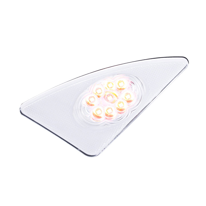 9 LED Competition Series Fender Light For 2007-2017 Kenworth T660 (Driver) - Amber LED/Clear Lens