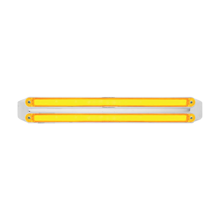 Dual 24 LED Dual Function 12" GloLight Bar With Bezel - Amber LED/Amber Lens