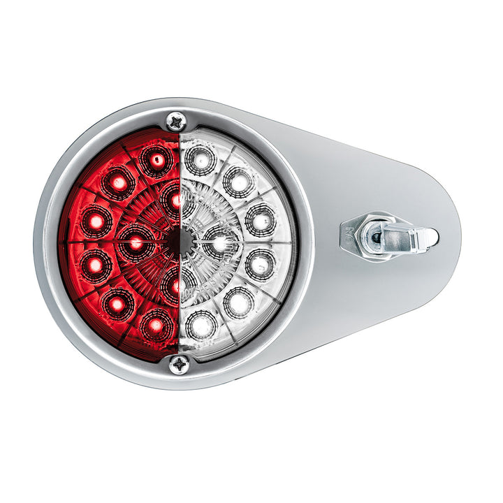 304 Stainless Steel Above Door Dome Light Kit W/ 17 LED Double Fury Watermelon For 1994-2025 KW W900 - Red &amp; White LED