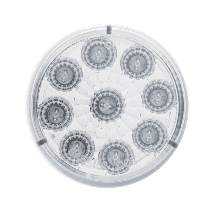 9 LED 2" Round Reflector Light (Clearance/Marker) - Amber LED/Clear Lens (Bulk)