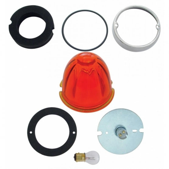 Grakon 1000 Style Cab Light Conversion Kit With Watermelon Glass Lens &amp; 1157 Base - Dark Amber