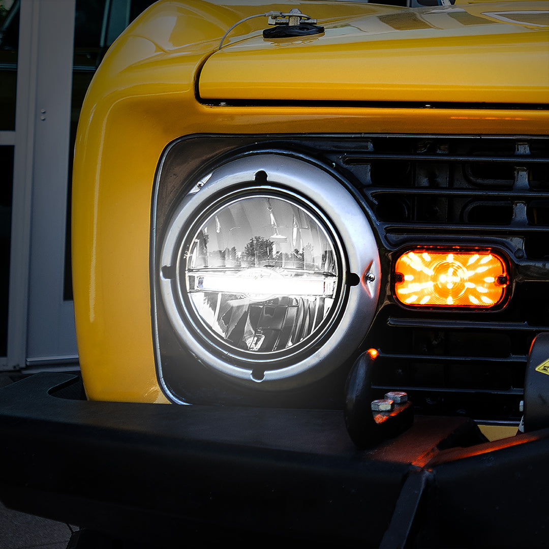 ULTRALIT - 7" High Power LED Headlight With White LED Position Light Bar