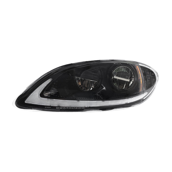 Blackout LED Headlight With LED Light Bar &amp; Turn Signal For 2006-2017 International Prostar - Driver