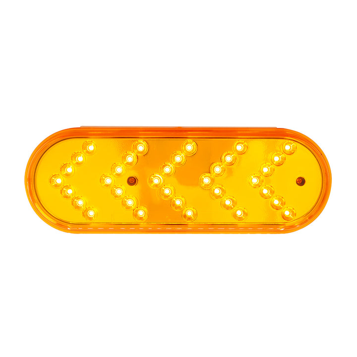 35 LED 6" Reflector Oval Sequential Turn Signal Light - Amber LED/Amber Lens (Bulk)
