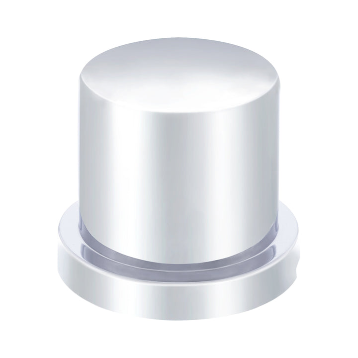 1-1/8" x 1-1/2" Chrome Plastic Flat Top Nut Cover - Push-On (Bulk)