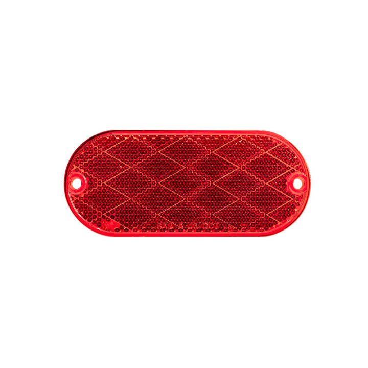 4" x 2" Oval Quick Mount Reflector - Red (20 Pcs)