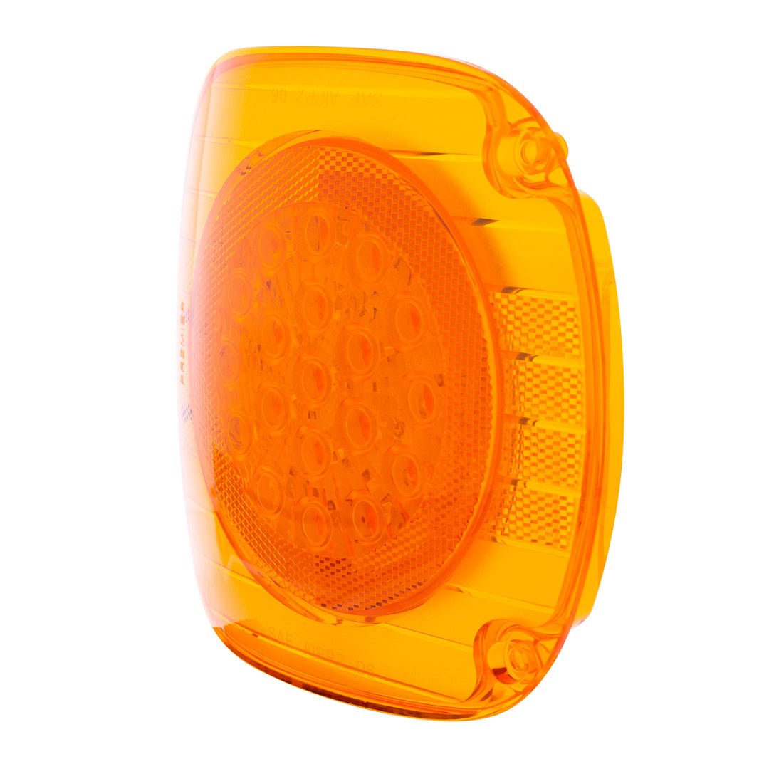 22 LED Turn Signal Light For 1996-2010 Freightliner Century - Amber LED/Amber Lens
