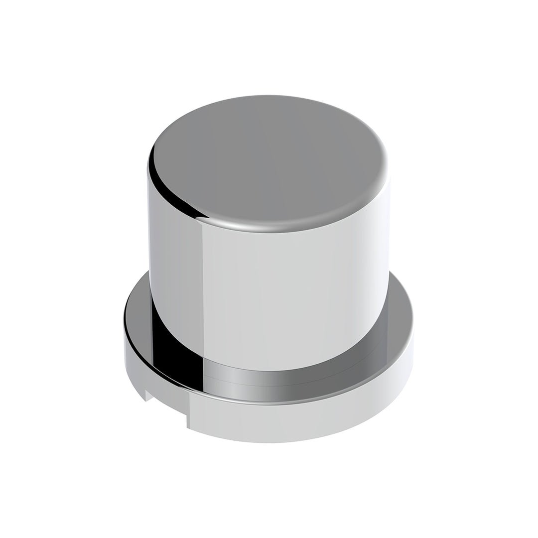15/16" x 1-3/16" Chrome Plastic Flat Top Nut Cover - Push-On (Bulk)