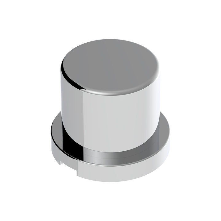 15/16" x 1-3/16" Chrome Plastic Flat Top Nut Cover - Push-On (Bulk)