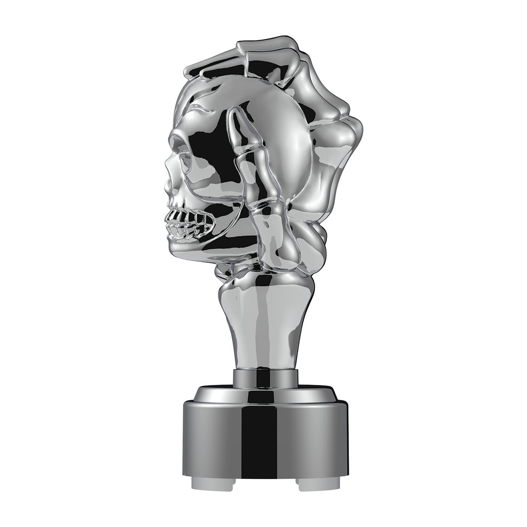 Thread-On Skull Gearshift Knob With 9/10 Speed Adapter - Chrome