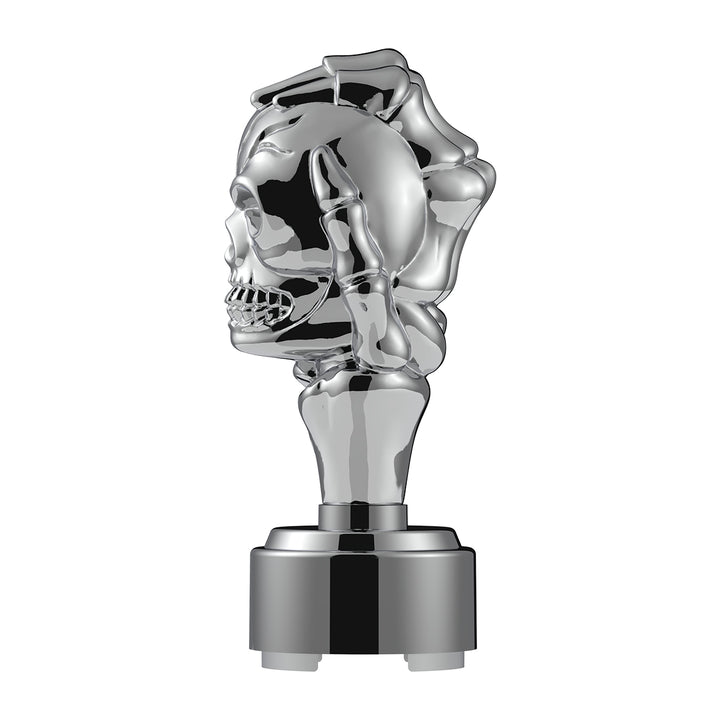 Thread-On Skull Gearshift Knob With 9/10 Speed Adapter - Chrome