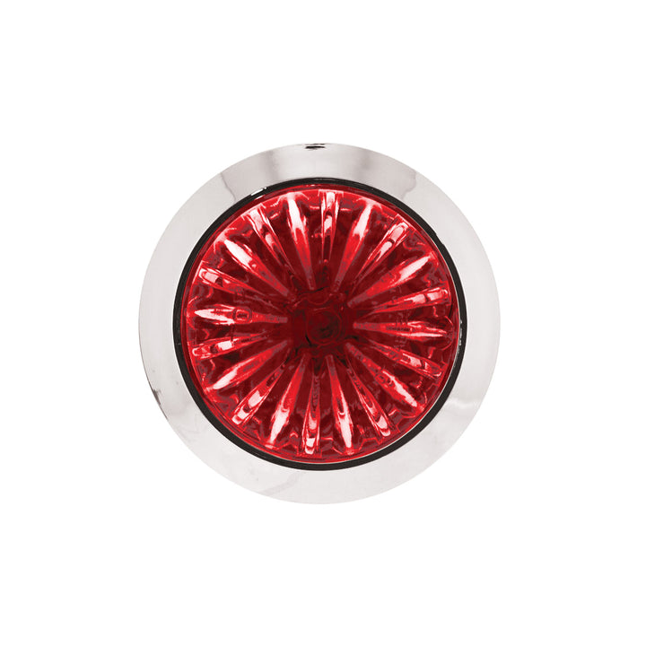 4 LED 1-1/8" Watermelon Double Fury Light With Clear Lens (Clearance/Marker) - Red &amp; White LED