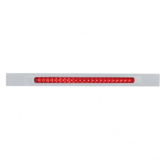 Chrome Top Mud Flap Plate With 23 SMD LED Light Bar &amp; Bezel - Red LED/Red Lens (Each)