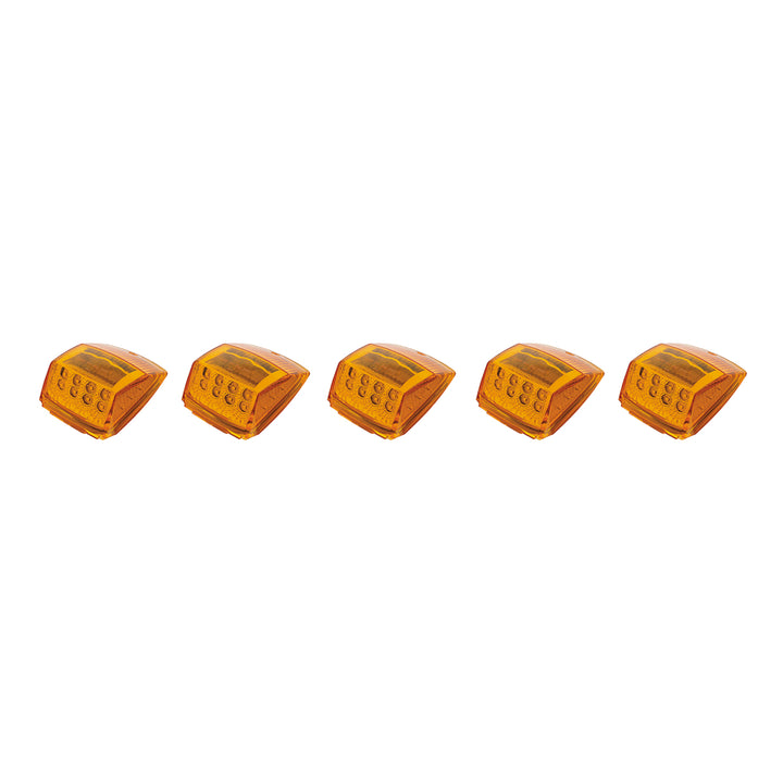 17 LED Reflector Square Cab Light - Amber LED/Amber Lens (5-Pack)