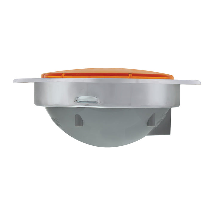 7 LED 4" Stainless Steel Flange Turn Signal Light - Amber LED/Amber Lens