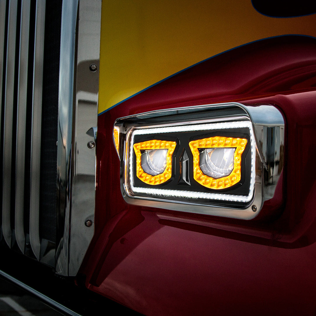 High Power Blackout LED Headlight With Turn Signal And Position Light - Driver