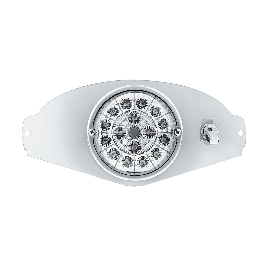 304 Stainless Steel Above Door Dome Light Kit W/ 17 LED Double Fury Watermelon For 2008-2017 FL Cascadia - Red &amp; Green LED