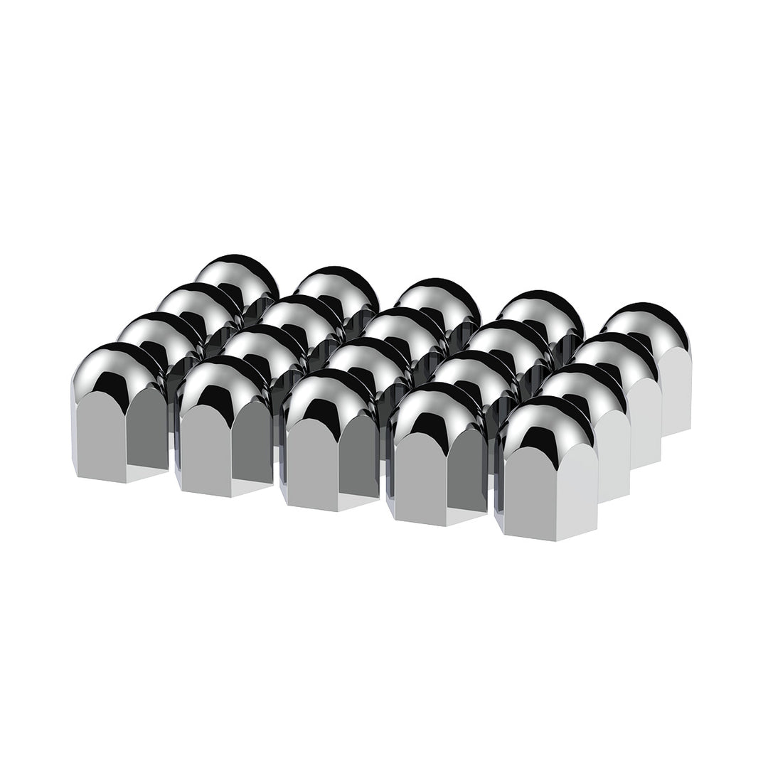 1-1/2" x 2-1/4" Chrome Plastic Standard Nut Covers - Push-On (Box Of 20 )