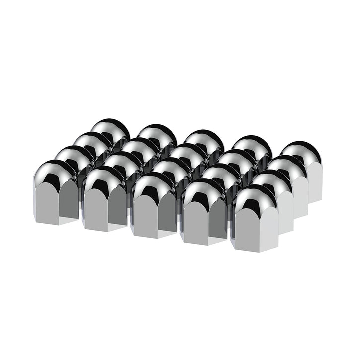 1-1/2" x 2-1/4" Chrome Plastic Standard Nut Covers - Push-On (Box Of 20 )