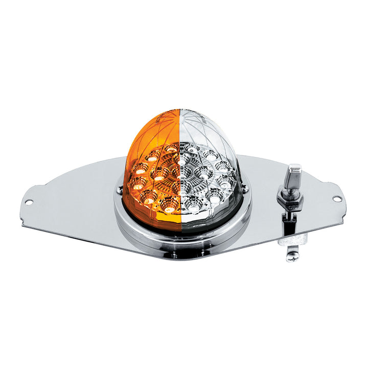 304 Stainless Steel Above Door Dome Light Kit W/ 17 LED Double Fury Watermelon For 2008-2017 FL Cascadia - Amber &amp; White LED