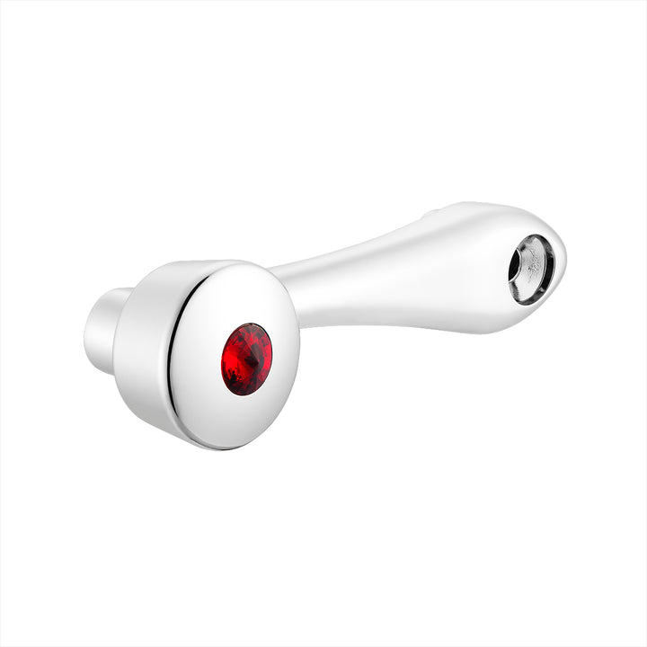 Chrome Die-Cast Window Crank With 16 - Spline 7/16” OD Adapter - Red Crystal