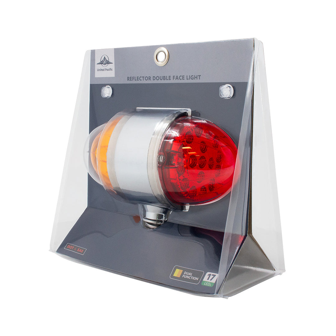 17 LED Dual Function Reflector Double Face Light - Amber &amp; Red LED/Amber &amp; Red Lens