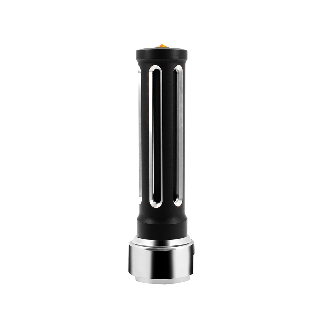 Thread-On Matte Black Sonoma Style Gearshift Knob With LED 13/15/18 Speed Adapter - Amber Crystal/Amber LED
