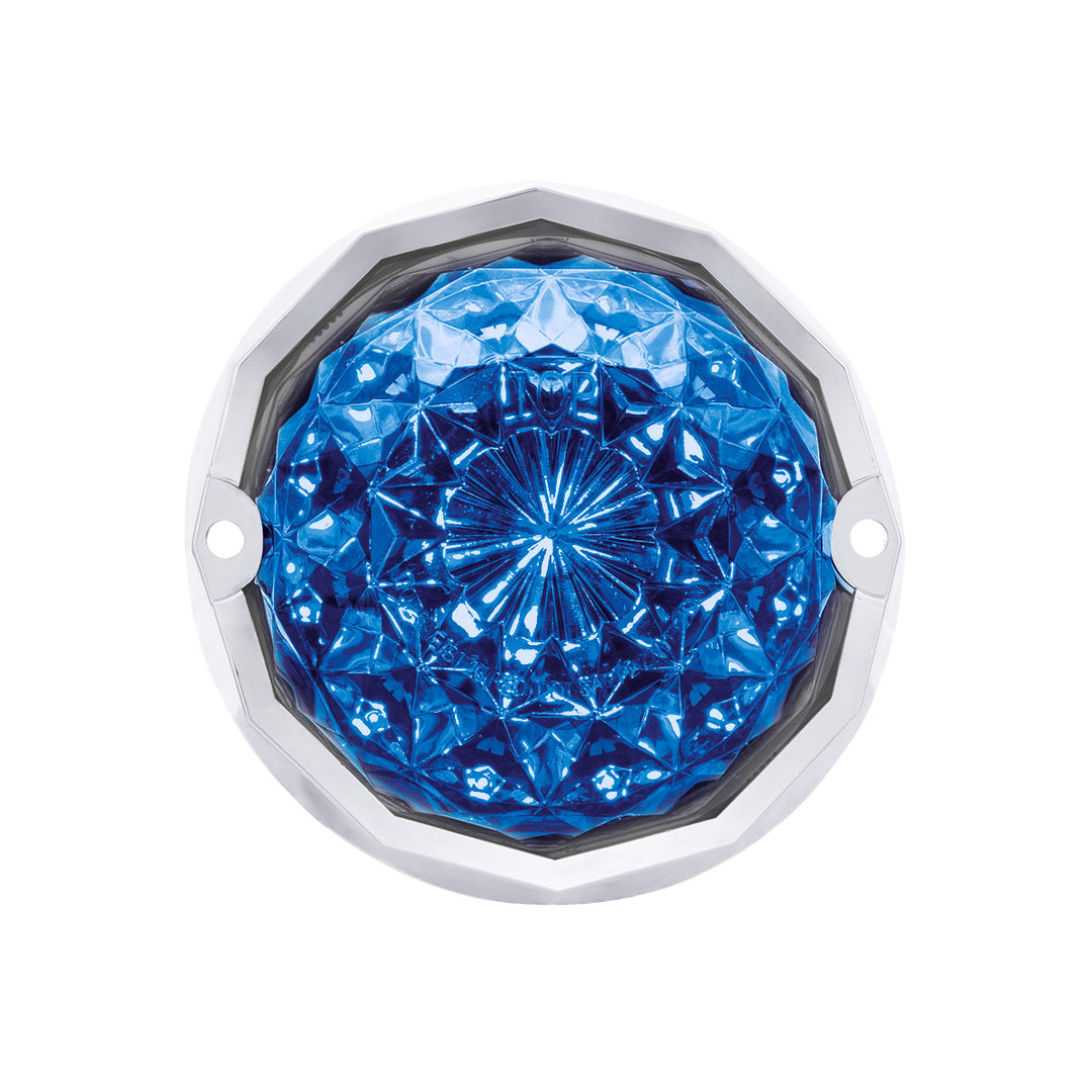 Double Fury 19 LED Dual Function Crystal Watermelon Light Kit With Bezel - Amber &amp; Blue LED/Clear Lens