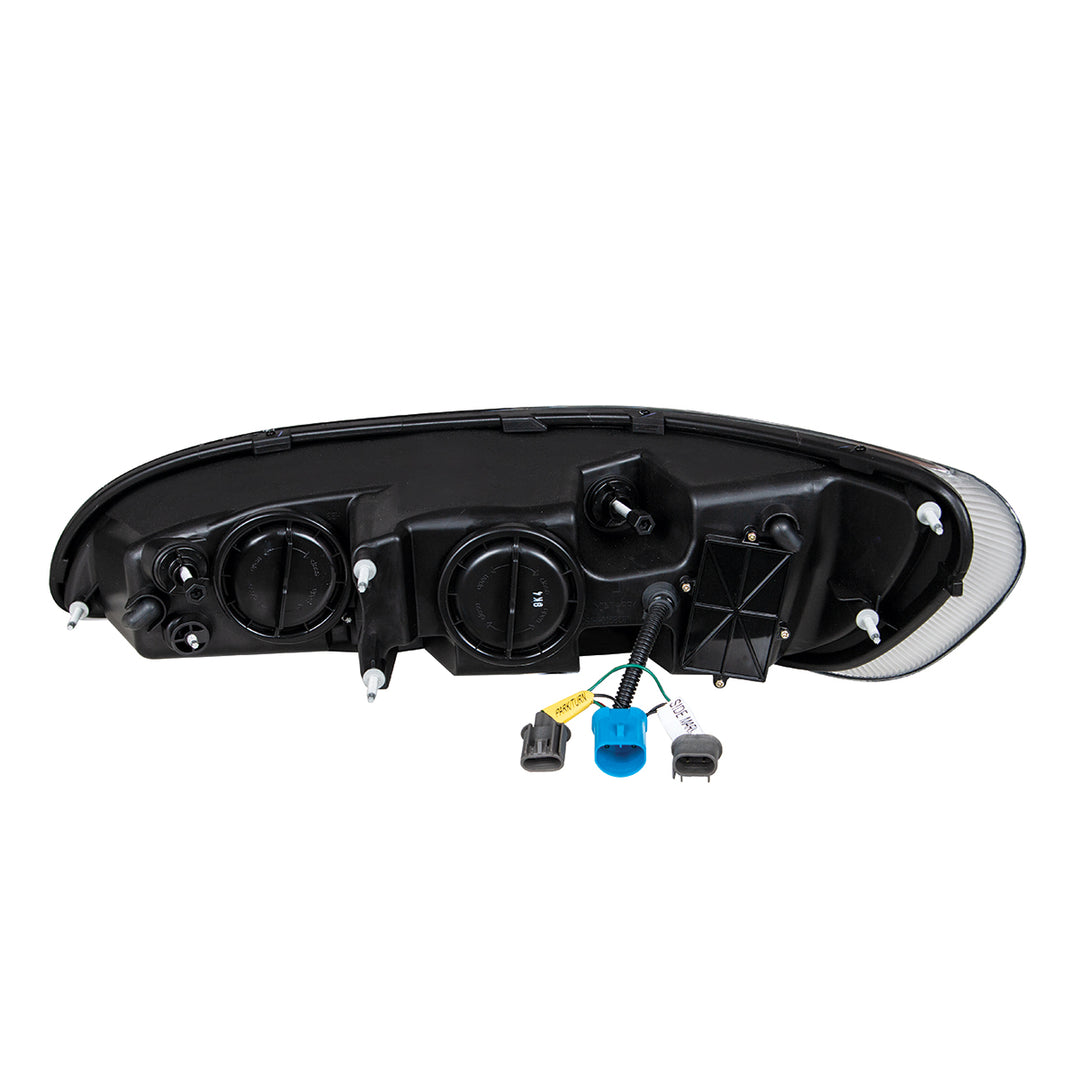 Chrome Projection Headlight With LED Turn &amp; Position Light for 2005-2015 Peterbilt 386 - Passenger