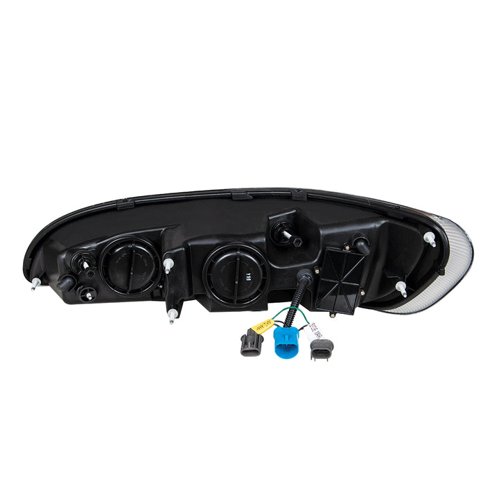 Chrome Projection Headlight With LED Turn &amp; Position Light for 2005-2015 Peterbilt 386 - Passenger