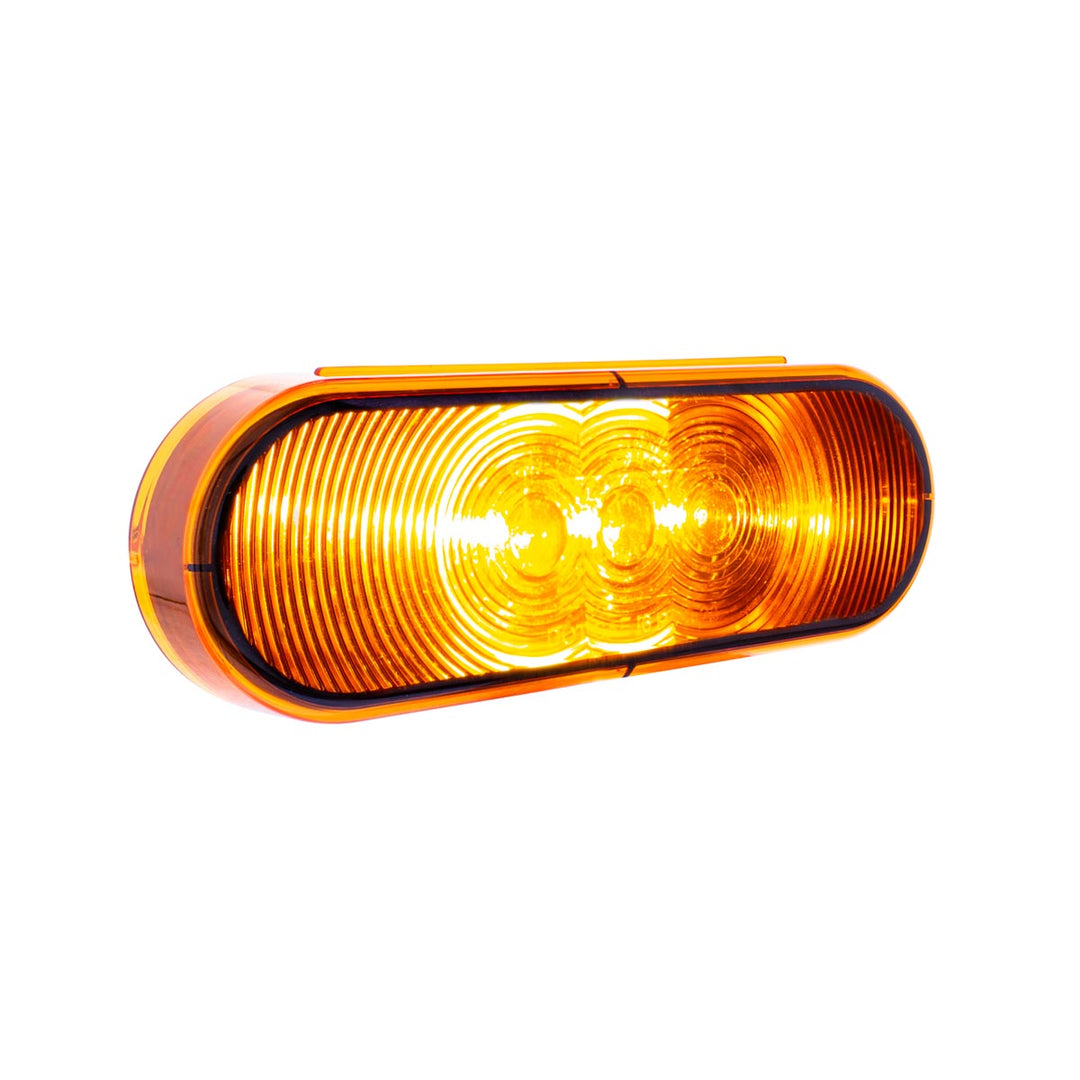 3 LED 6" Oval Light(Turn Signal) - Amber LED/Amber Lens