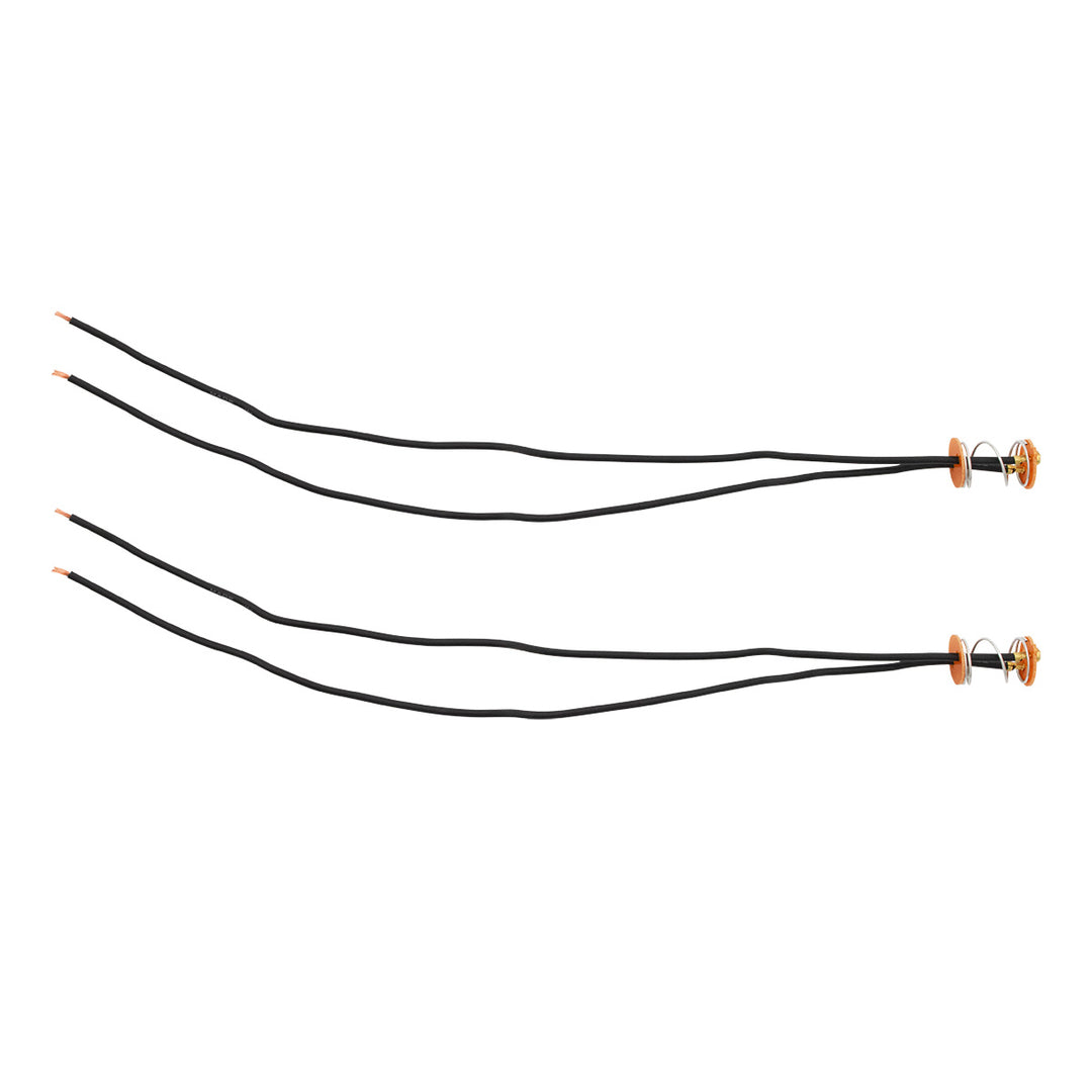 2 - Wire Universal Double Contact Light Socket Base w/ Fiber Washers &amp; Tension Spring, 2 Pcs.
