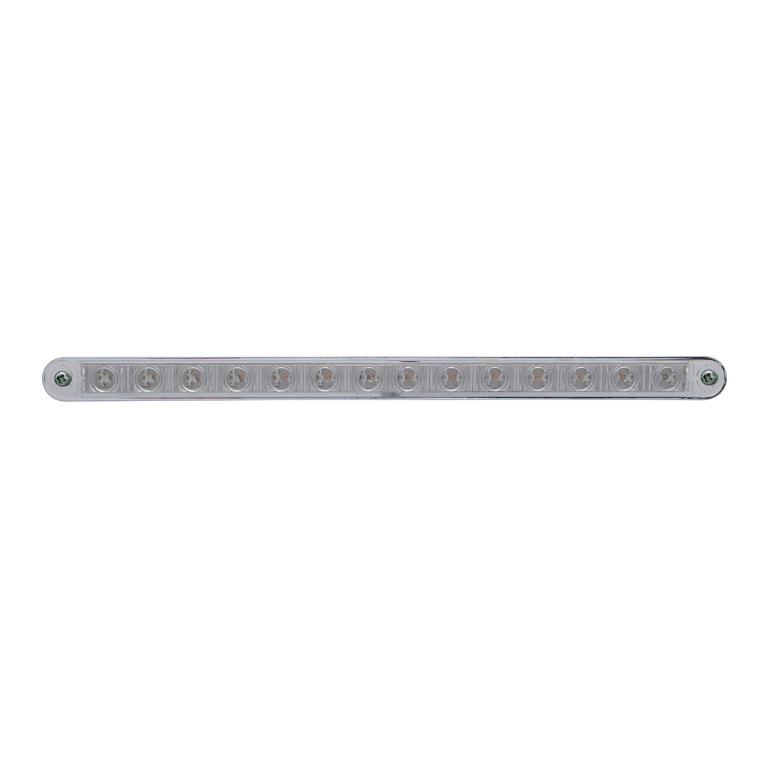 14 LED 12" Sequential Light Bar With Bezel - Red LED/Clear Lens