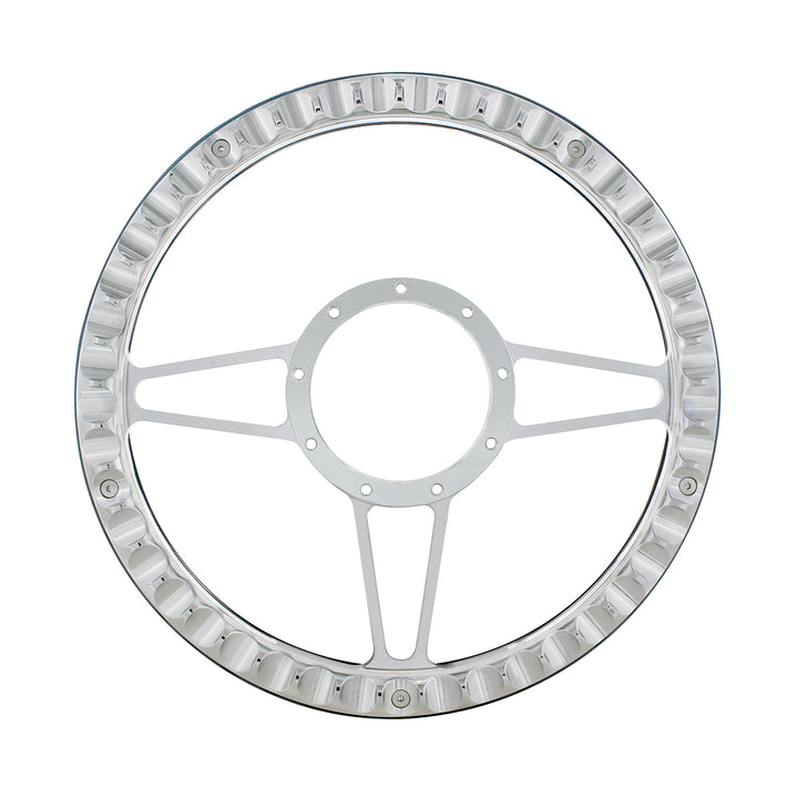 14" Chrome Aluminum 3 - Spoke Style 9 - Screw Mount Steering Wheel