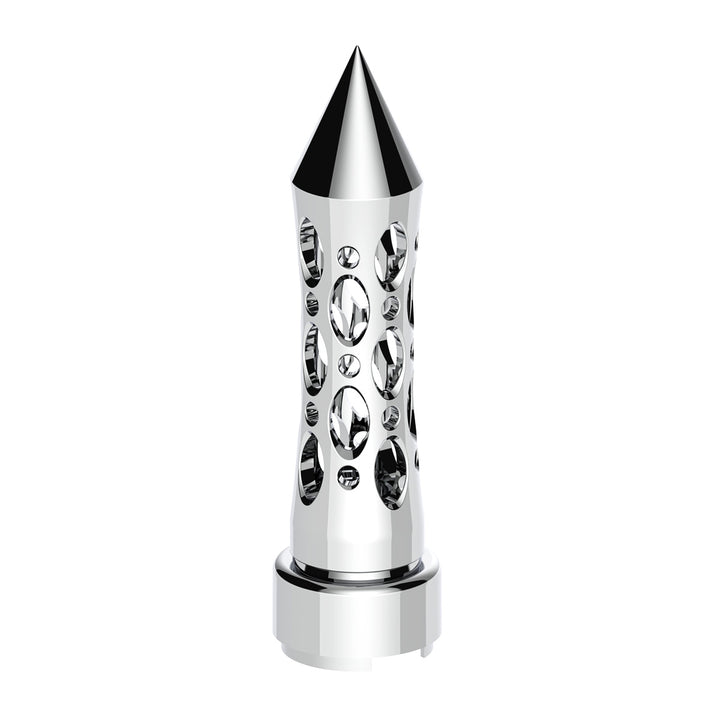 M30 x 3.5 Thread-On Daytona Style Spike Gearshift Knob With 9/10 Speed Adapter - Chrome/Vertical