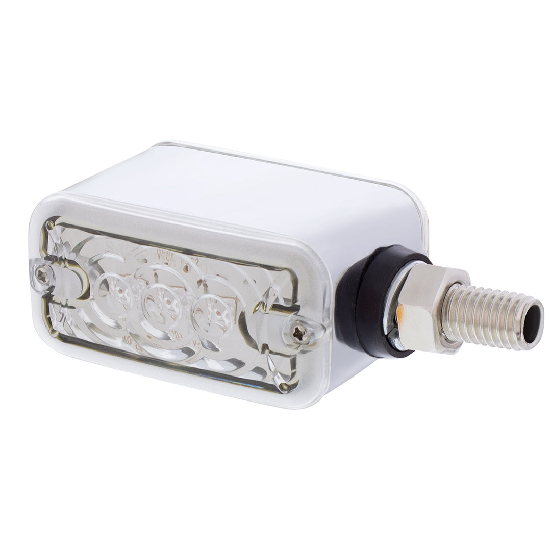 6 LED Single Function Double Face Light - Horizontal Mount - Amber &amp; Red LED/Clear Lens