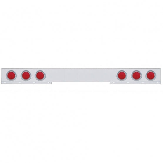 Stainless 1 Piece Rear Light Bar With 6 x 4" Lights &amp; Visors