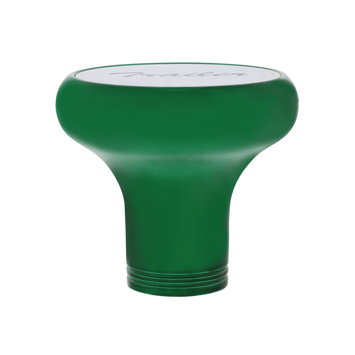 Deluxe Aluminum Screw-On Air Valve Knob With Stainless Trailer Plaque - Emerald Green