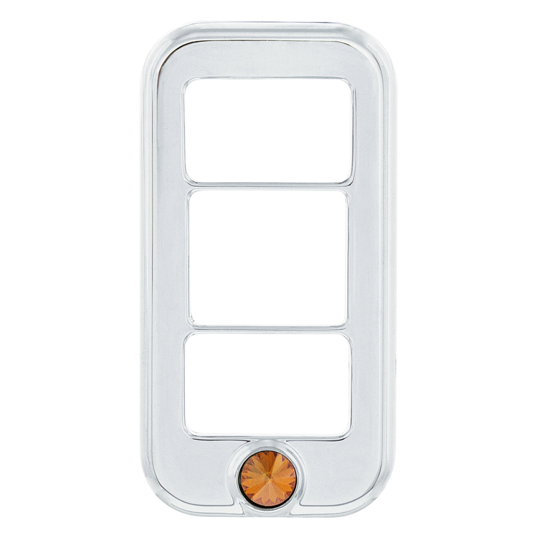 Rocker Switch Cover With 3 Openings &amp; Color Crystal For Freightliner - Copper (3-Pack)