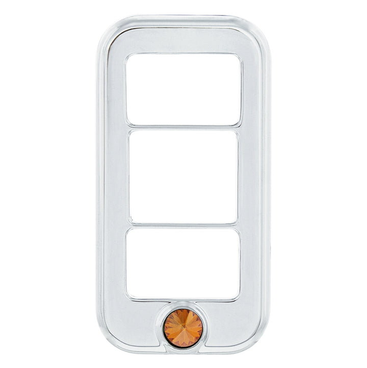 Rocker Switch Cover With 3 Openings &amp; Color Crystal For Freightliner - Copper (3-Pack)