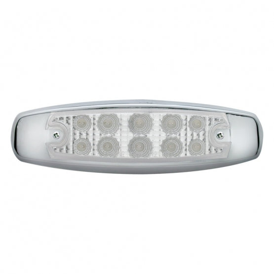10 LED Reflector Rectangular Light (Clearance/Marker) - Amber LED/Clear Lens