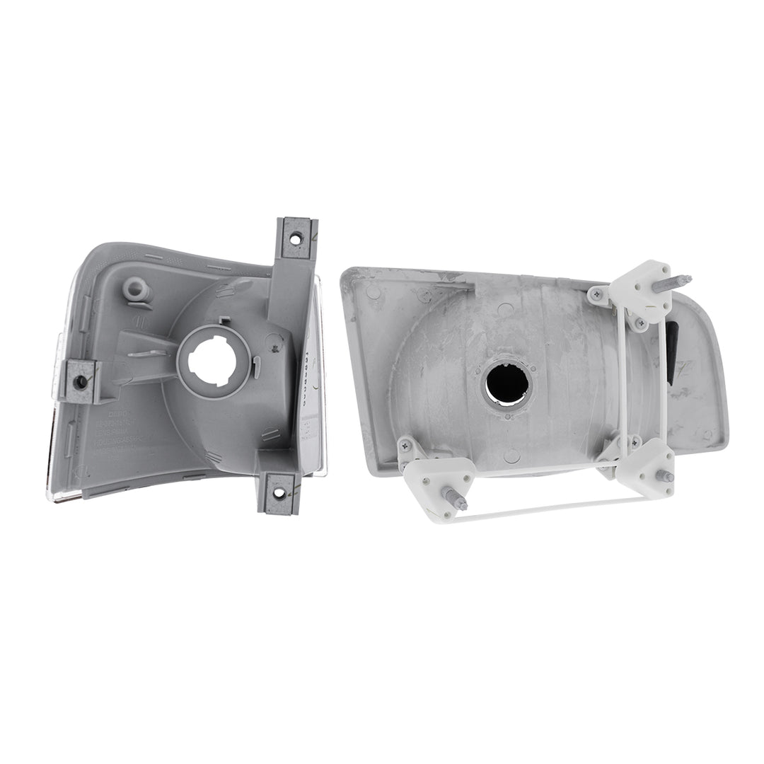 Black Bezel Headlight Assembly With Turn Signal For 1996-2003 Volvo VN (Set)