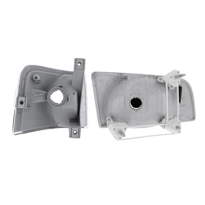 Black Bezel Headlight Assembly With Turn Signal For 1996-2003 Volvo VN (Set)