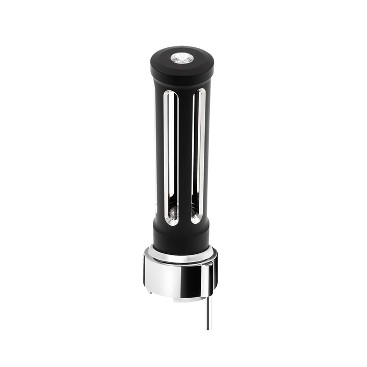Thread-On Matte Black Sonoma Style Gearshift Knob With LED 9/10 Speed Adapter - Clear Crystal/White LED