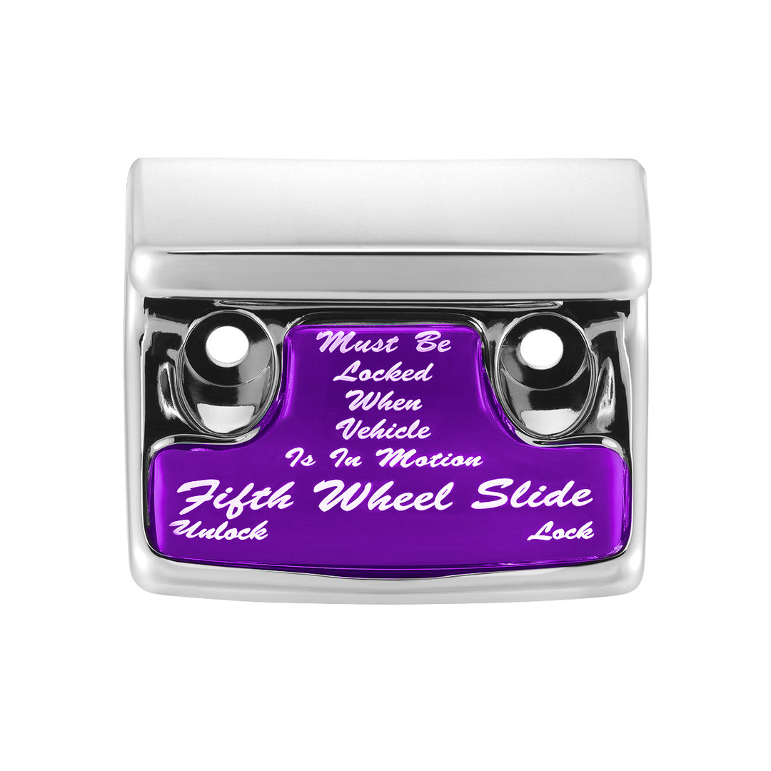 Chrome Plastic Fifth Wheel Switch Guard With Glossy Sticker For 1990-2010 Freightliner Classic - Purple Sticker