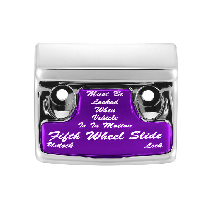Chrome Plastic Fifth Wheel Switch Guard With Glossy Sticker For 1990-2010 Freightliner Classic - Purple Sticker